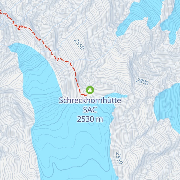 Map of Schreckhornhütte SAC