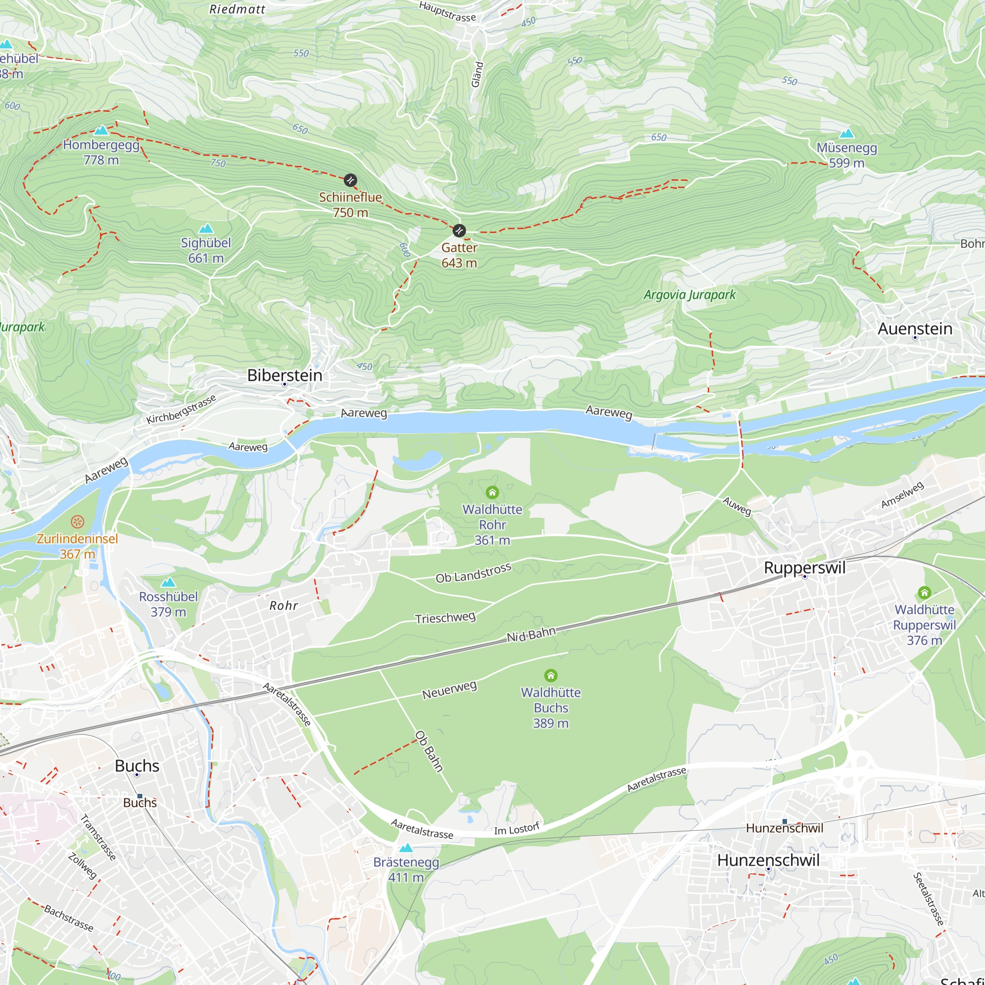 Waldhütte Rohr map