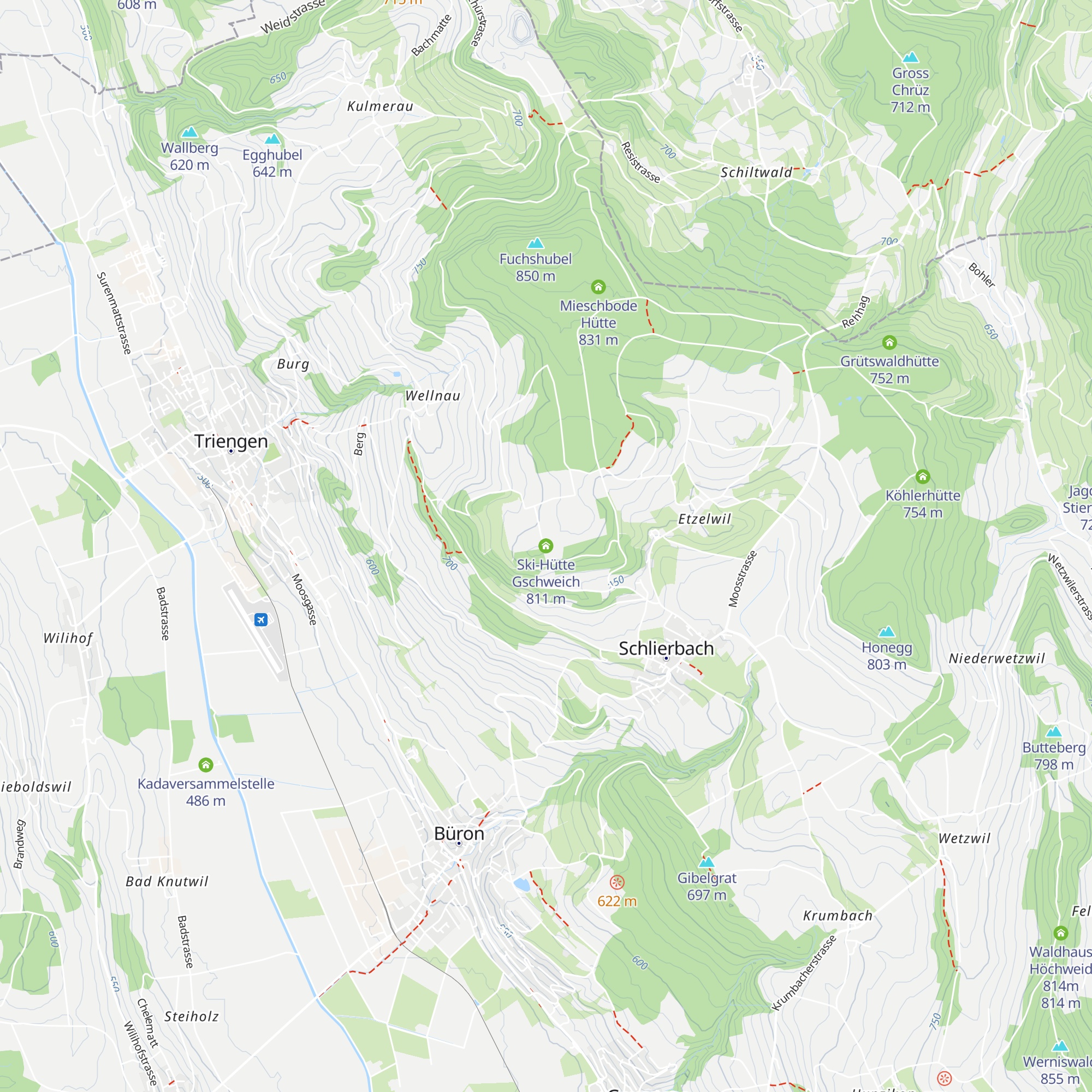 Ski-Hütte Gschweich map