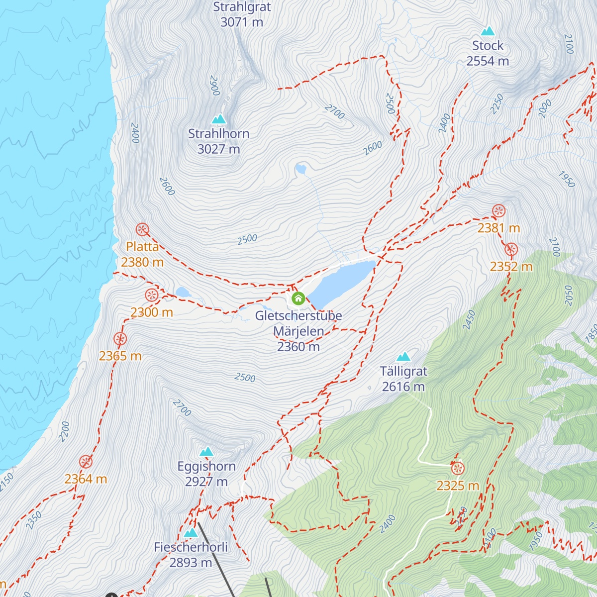 Gletscherstube Märjelen map