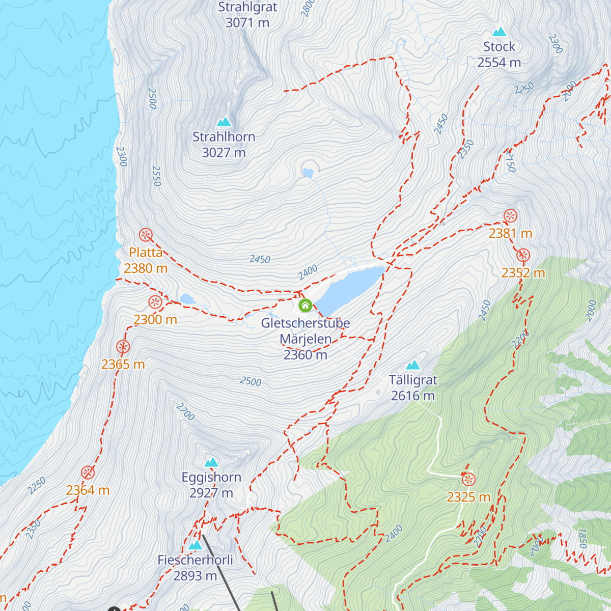 Gletscherstube Märjelen map