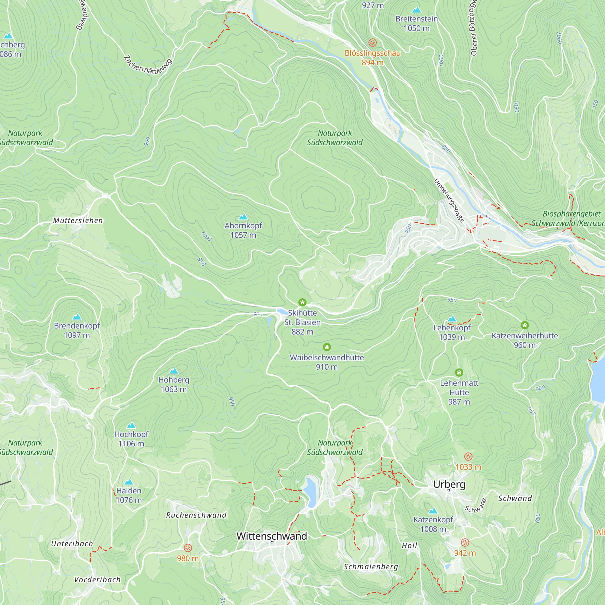 Skihütte St. Blasien map