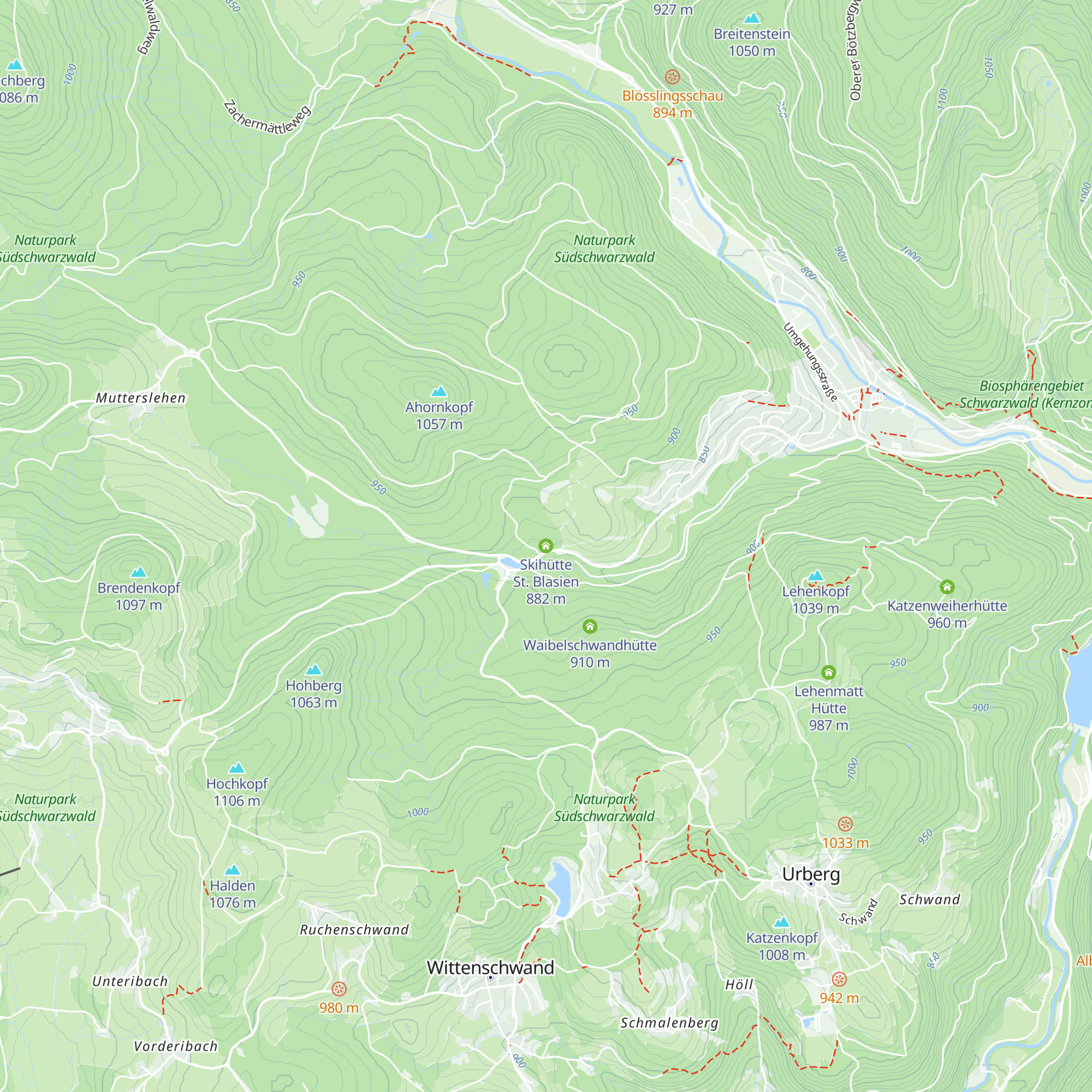 Skihütte St. Blasien map