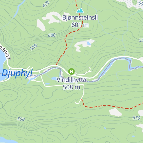 Map of Vindilhytta