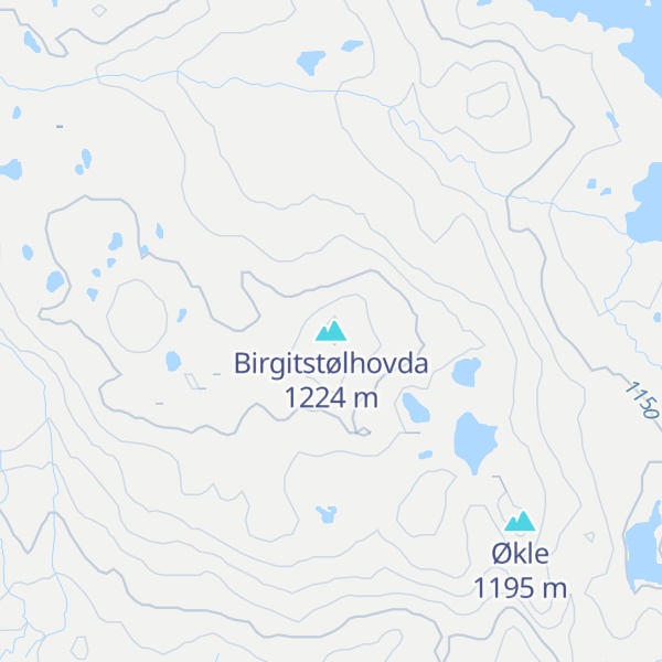 Map of Birgitstølhovda