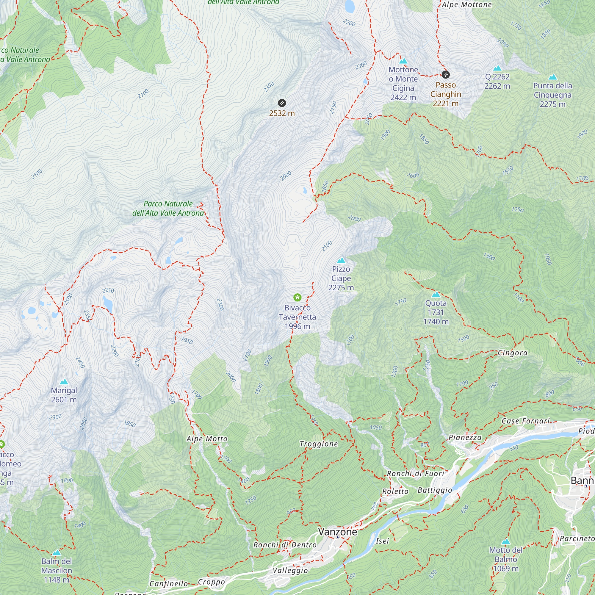 Bivacco Tavernetta map