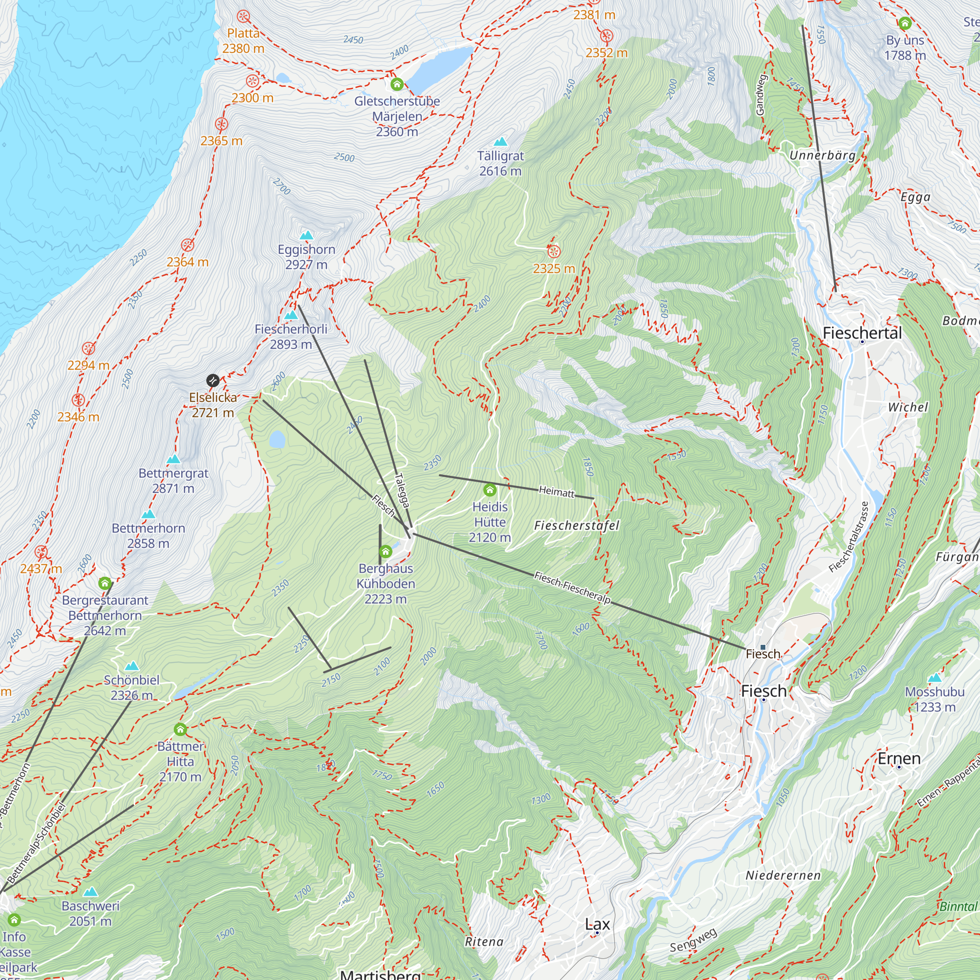 Heidis Hütte map