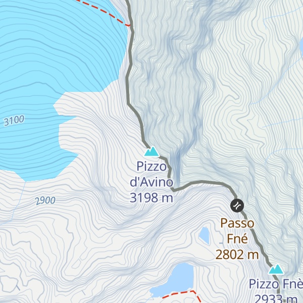 Map of Pizzo d'Avino