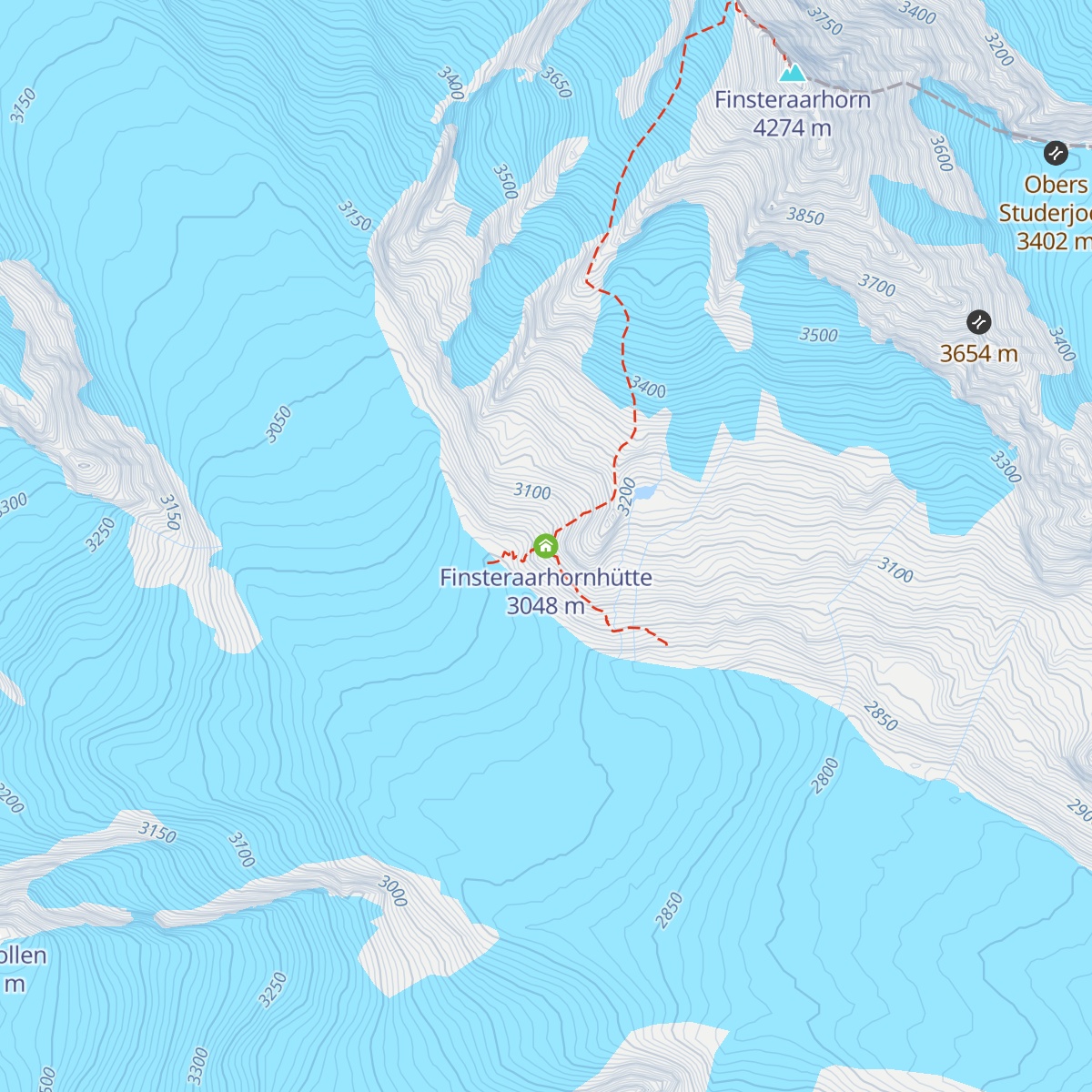 Finsteraarhornhütte map
