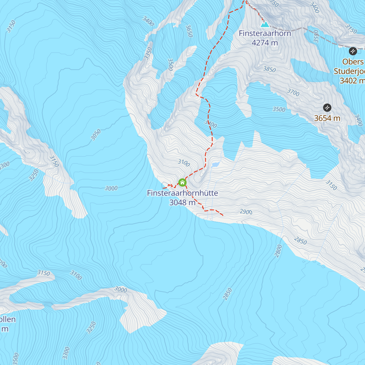 Finsteraarhornhütte map