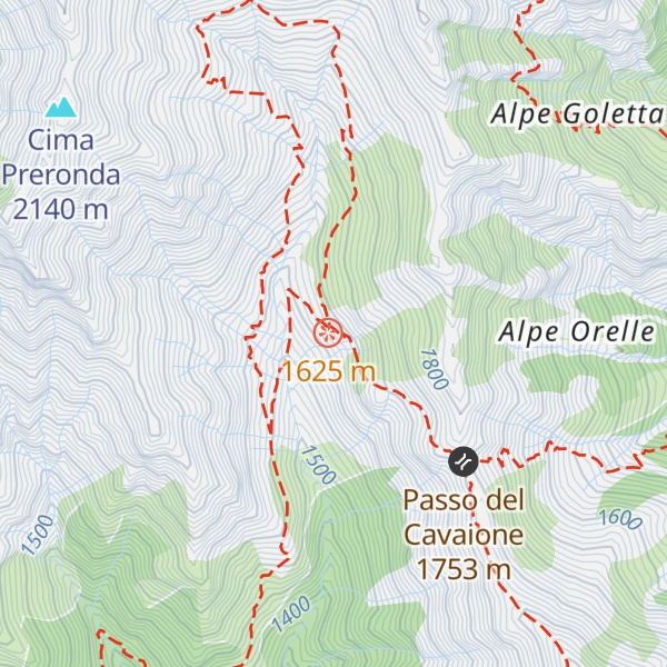 Map of Punto Appoggio Alpe Cavaione