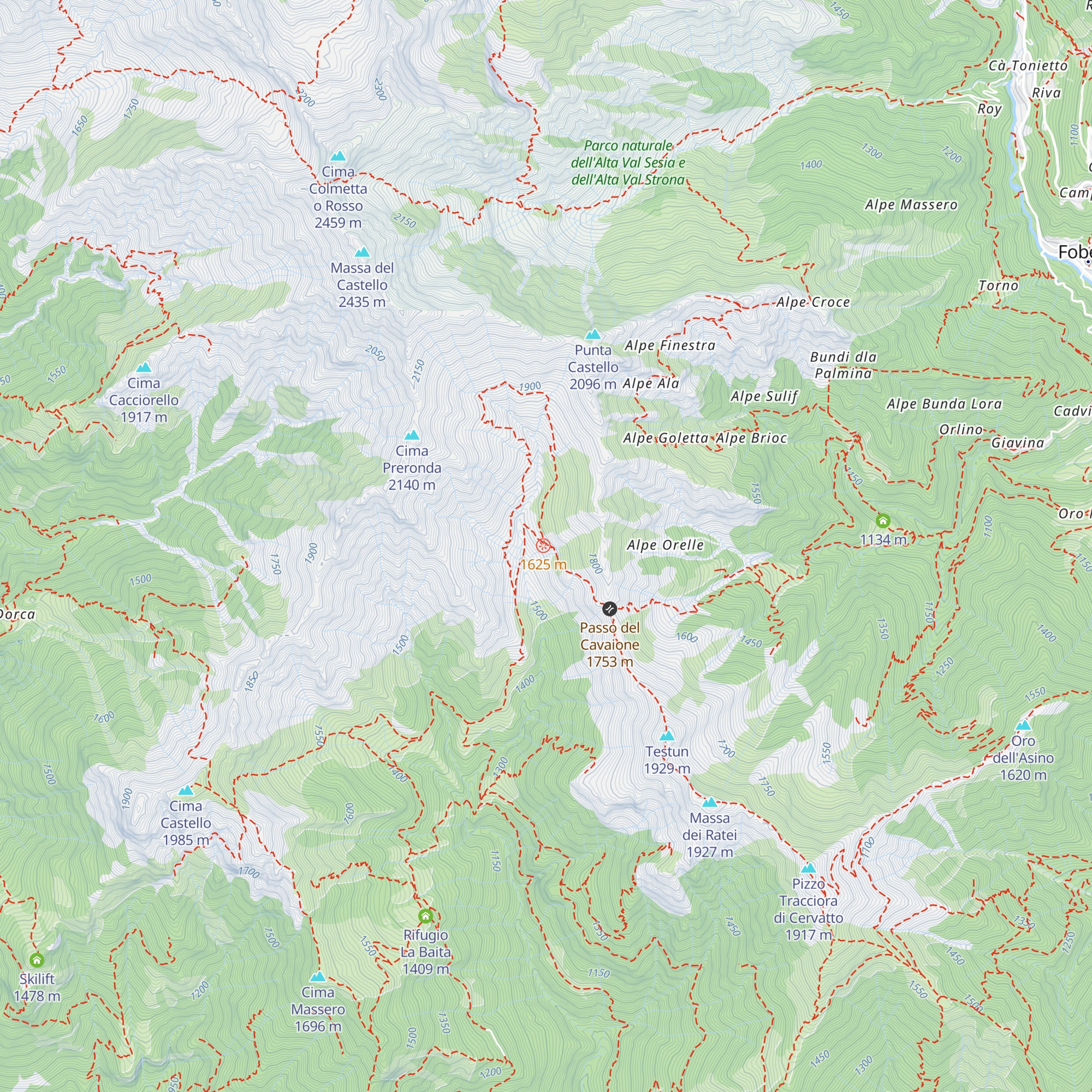 Punto Appoggio Alpe Cavaione map