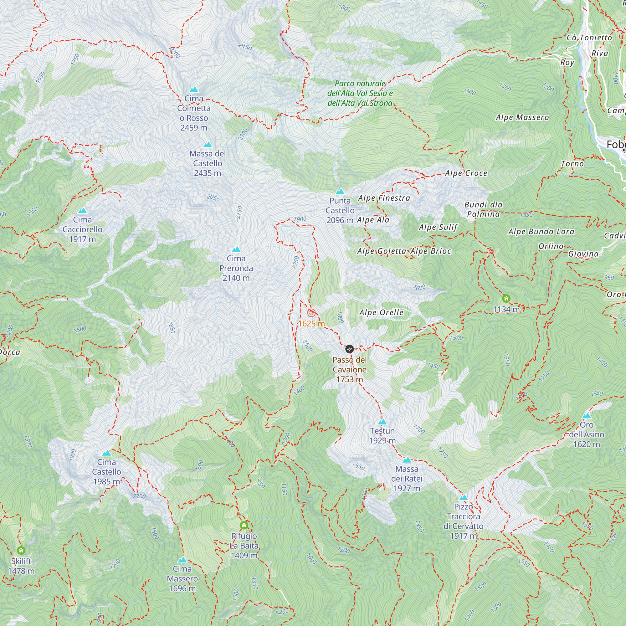Punto Appoggio Alpe Cavaione map