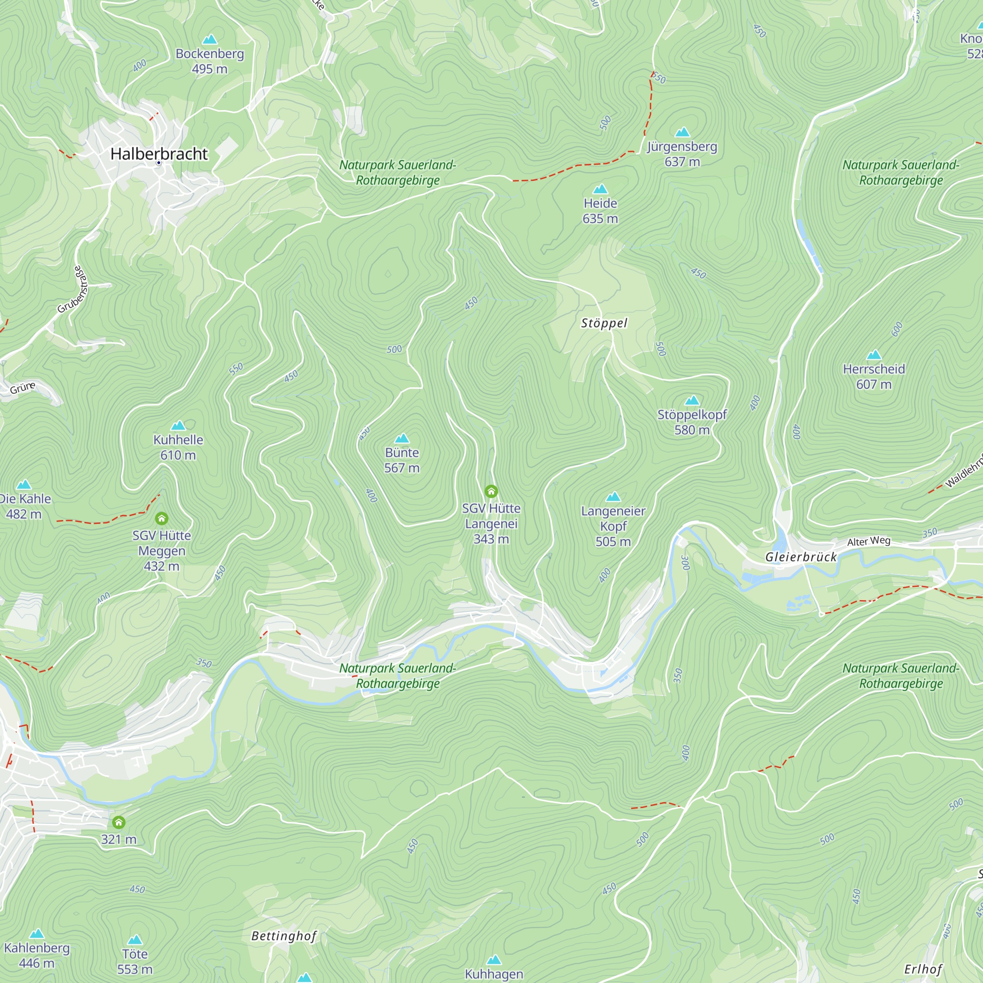SGV Hütte Langenei map