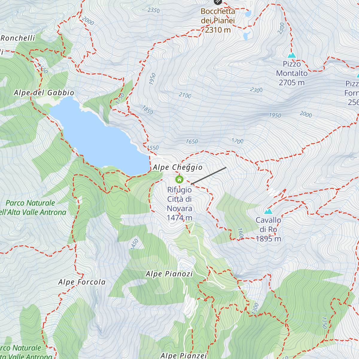 Rifugio Città di Novara map