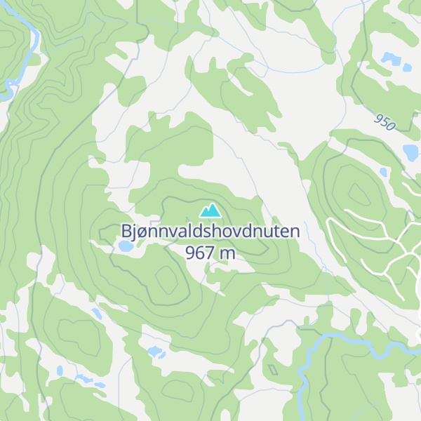 Map of Bjønnvaldshovdnuten