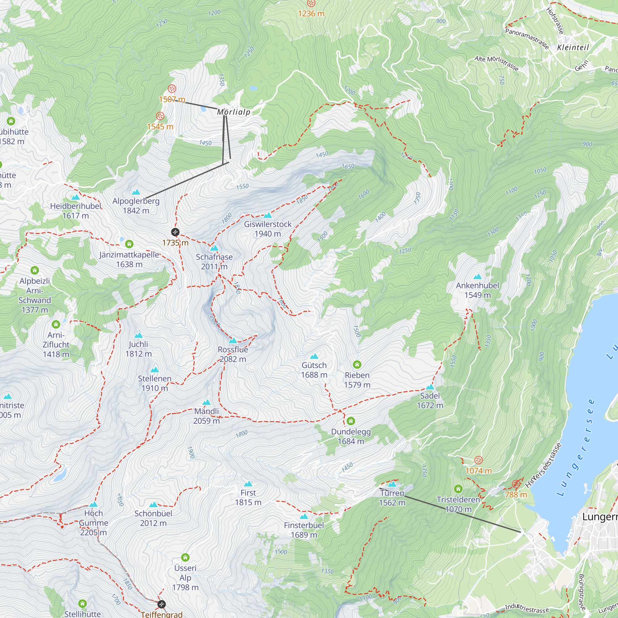 Alpkäserei und Beizli Fluonalp map