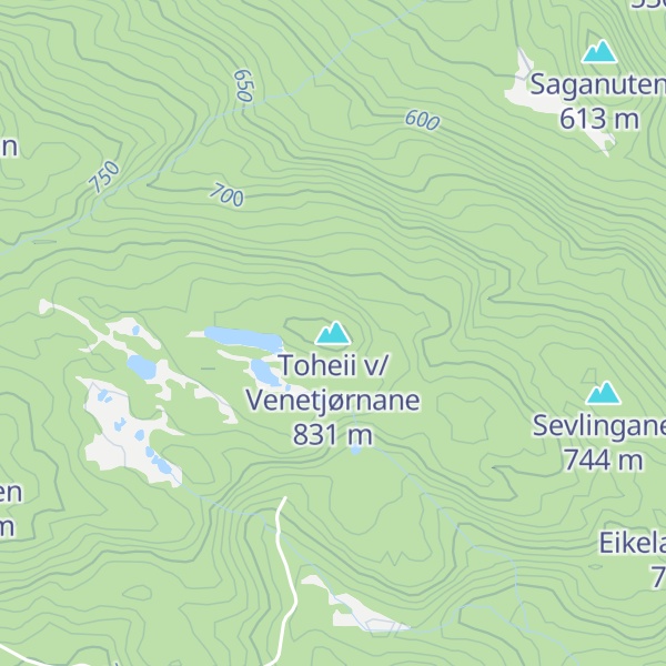 Map of Toheii v/Venetjørnane