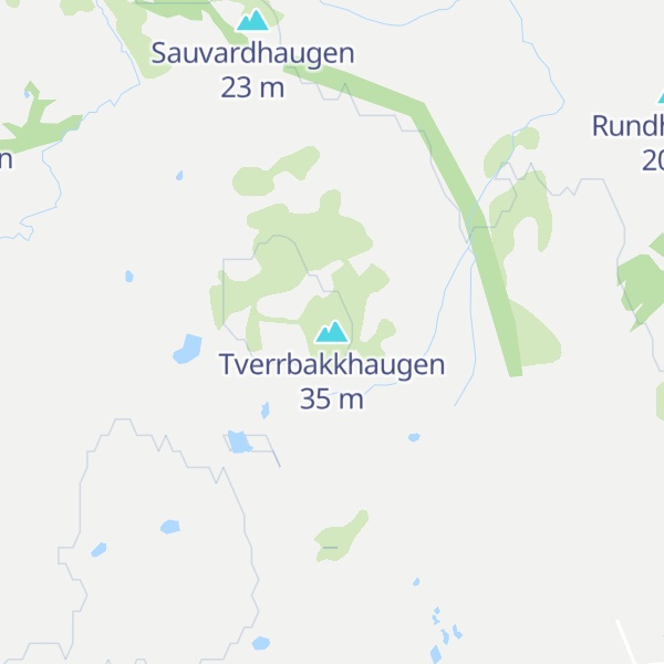Map of Tverrbakkhaugen