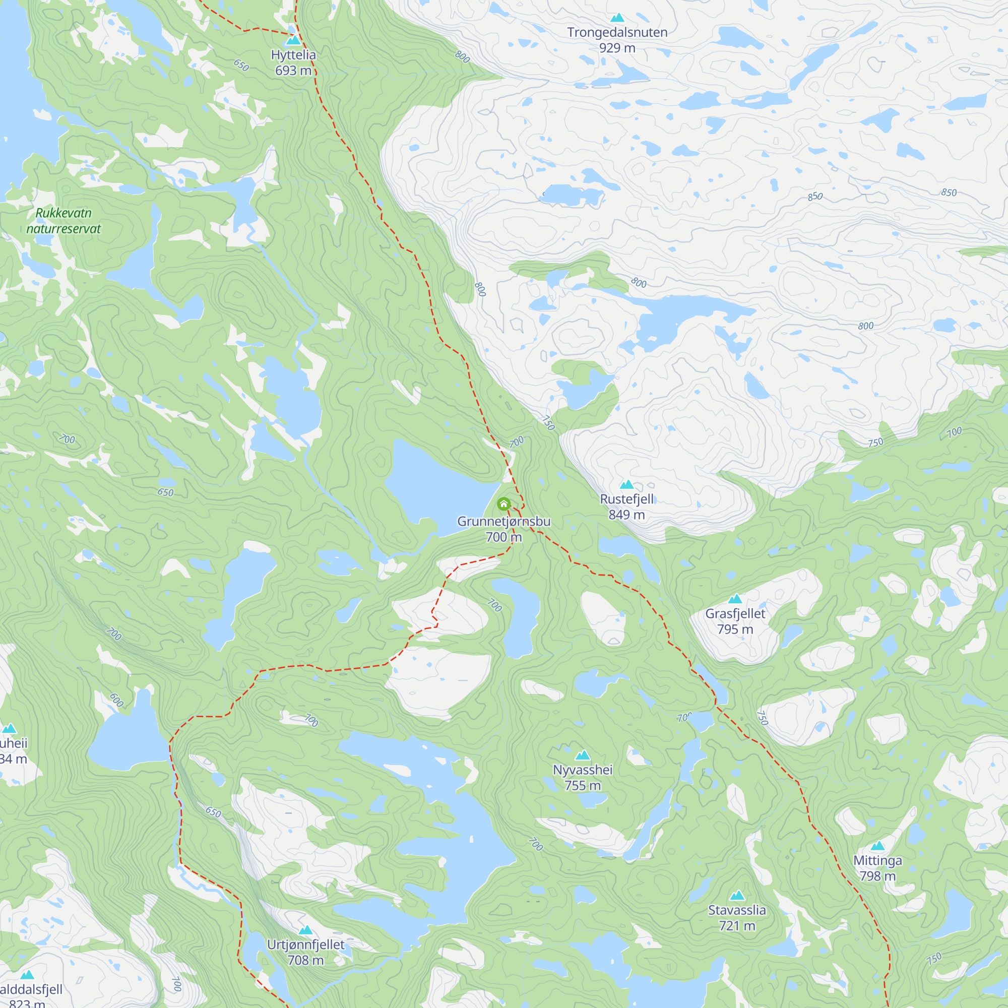 Grunnetjørnsbu map