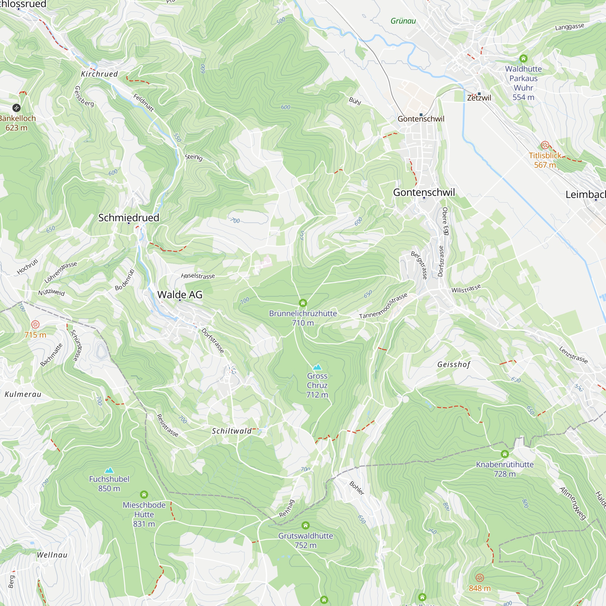 Brünnelichrüzhütte map