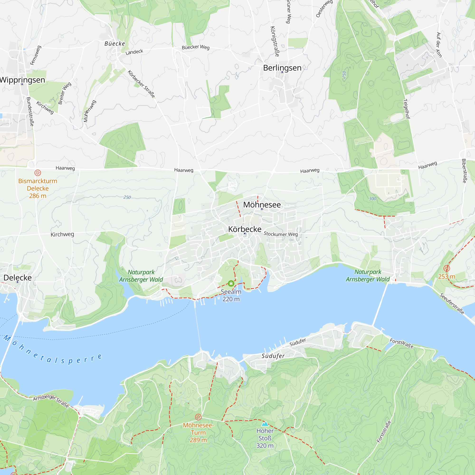 Tourist-Information Möhnesee map