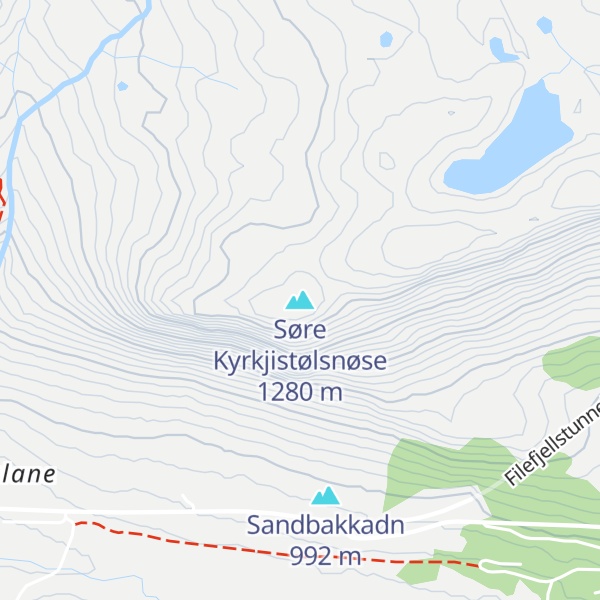 Map of Søre Kyrkjistølsnøse