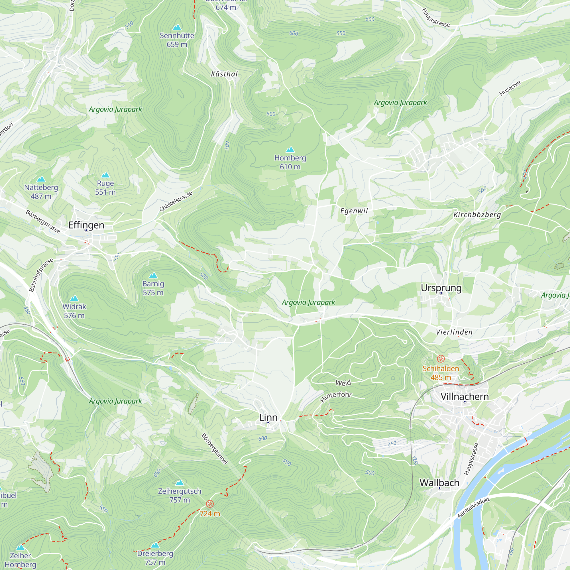 Waldhütte Männerriege Bözberg map