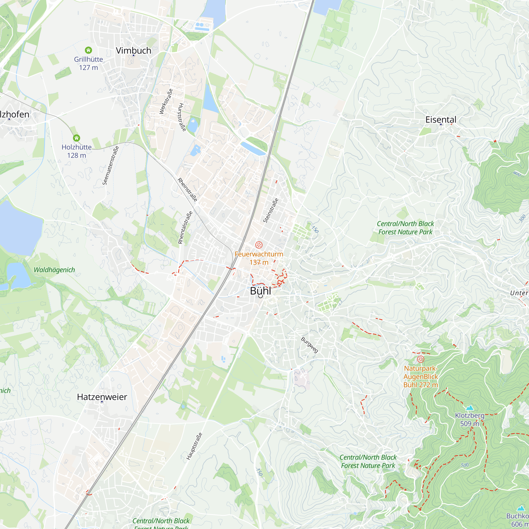 Tourist-Information Bühl map