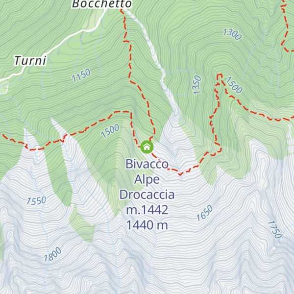 Map of Bivacco Alpe Drocaccia m.1442