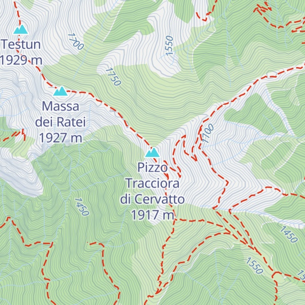 Map of Pizzo Tracciora di Cervatto