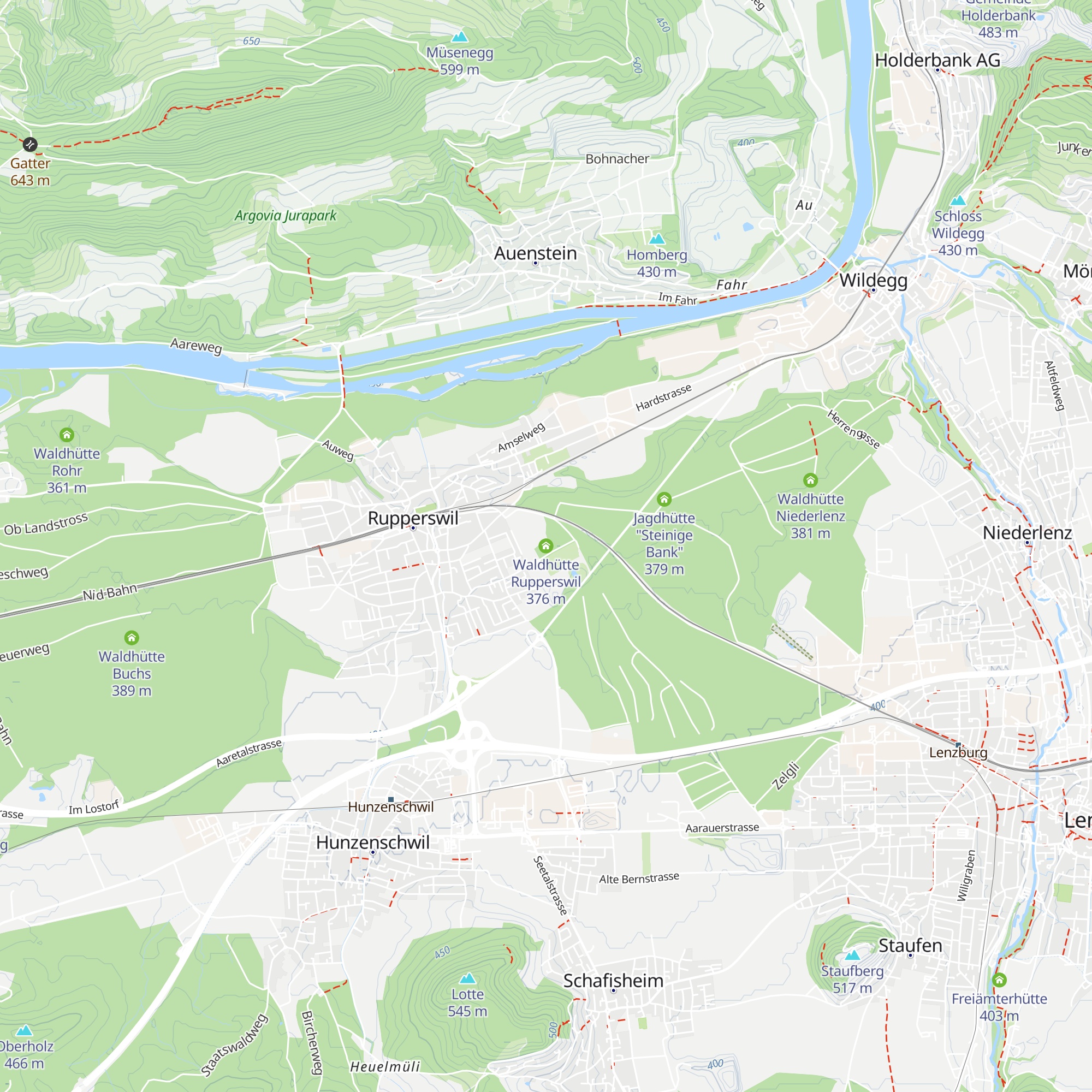Waldhütte Rupperswil map