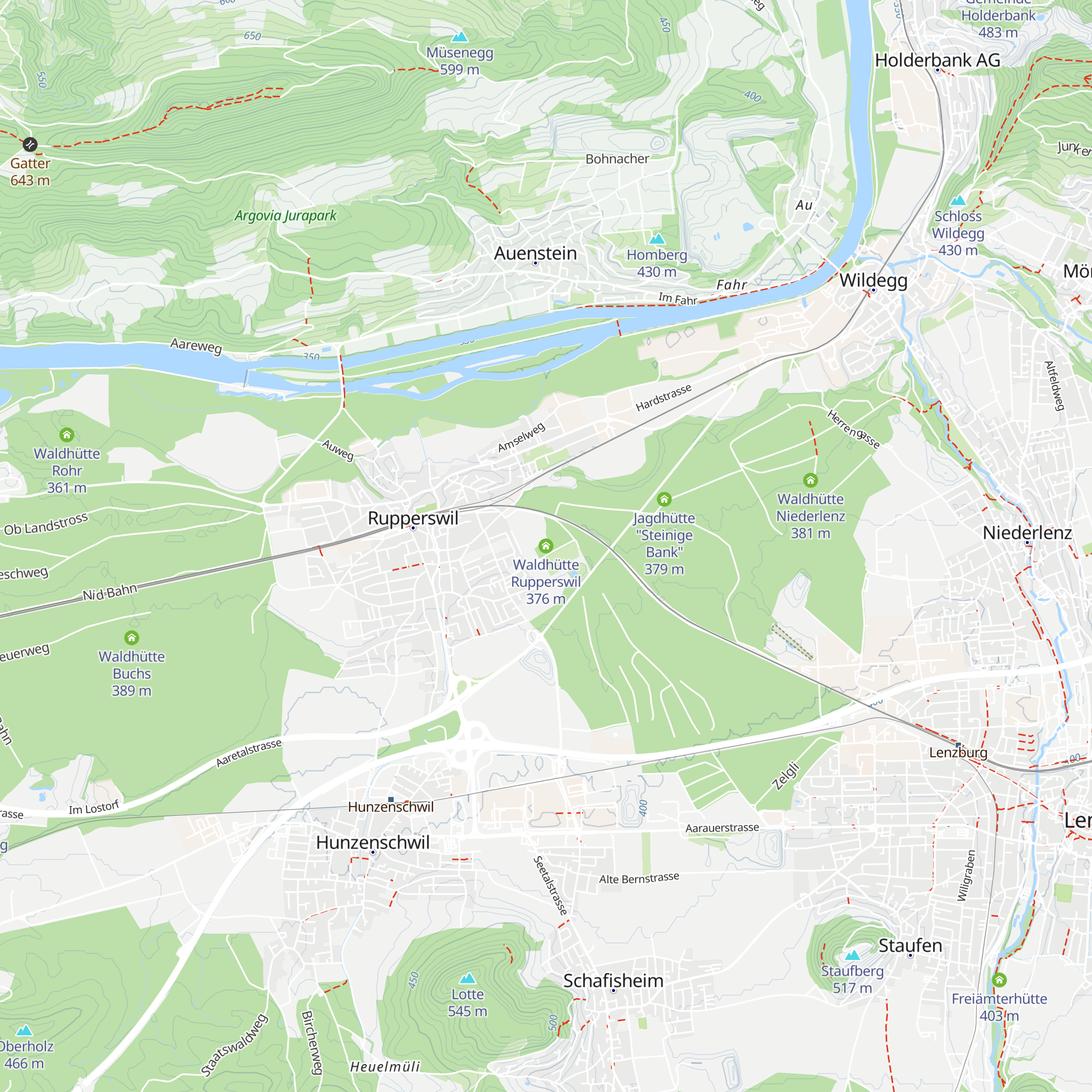 Waldhütte Rupperswil map
