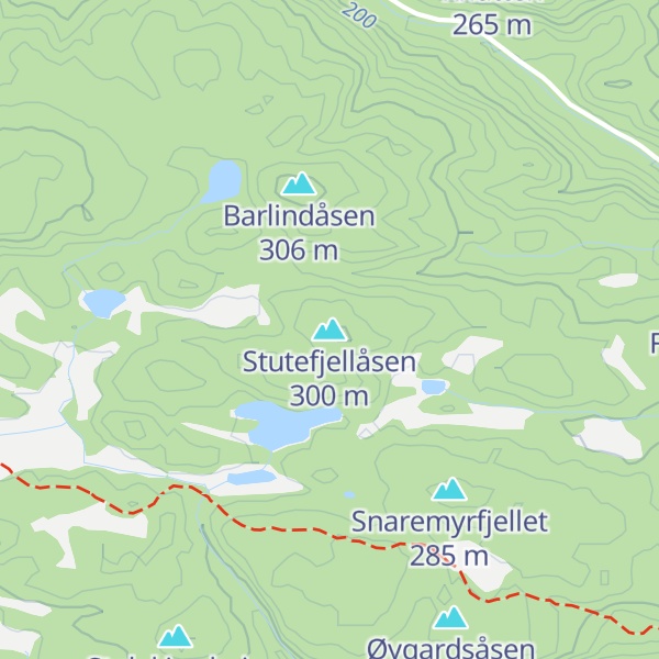 Map of Stutefjellåsen