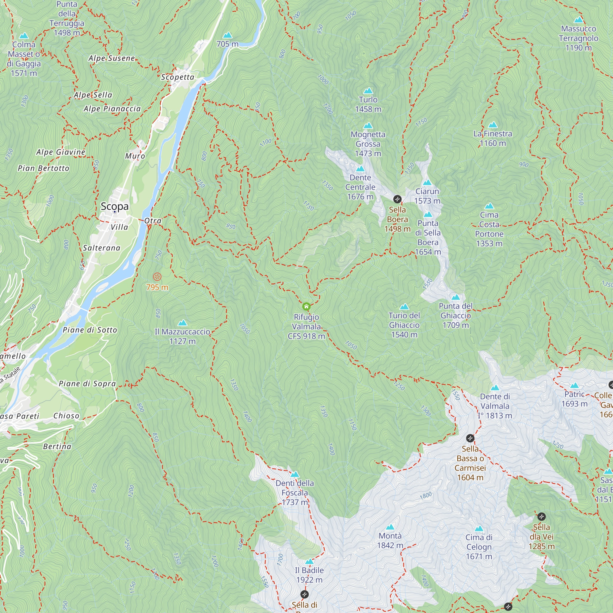 Rifugio Valmala CFS map