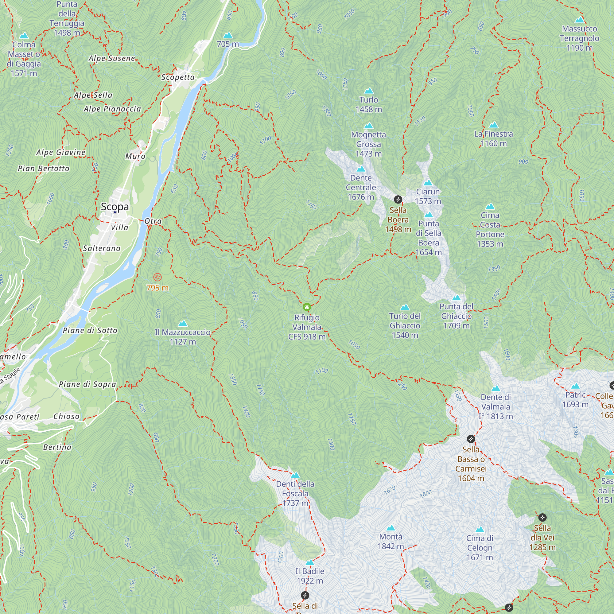 Rifugio Valmala CFS map