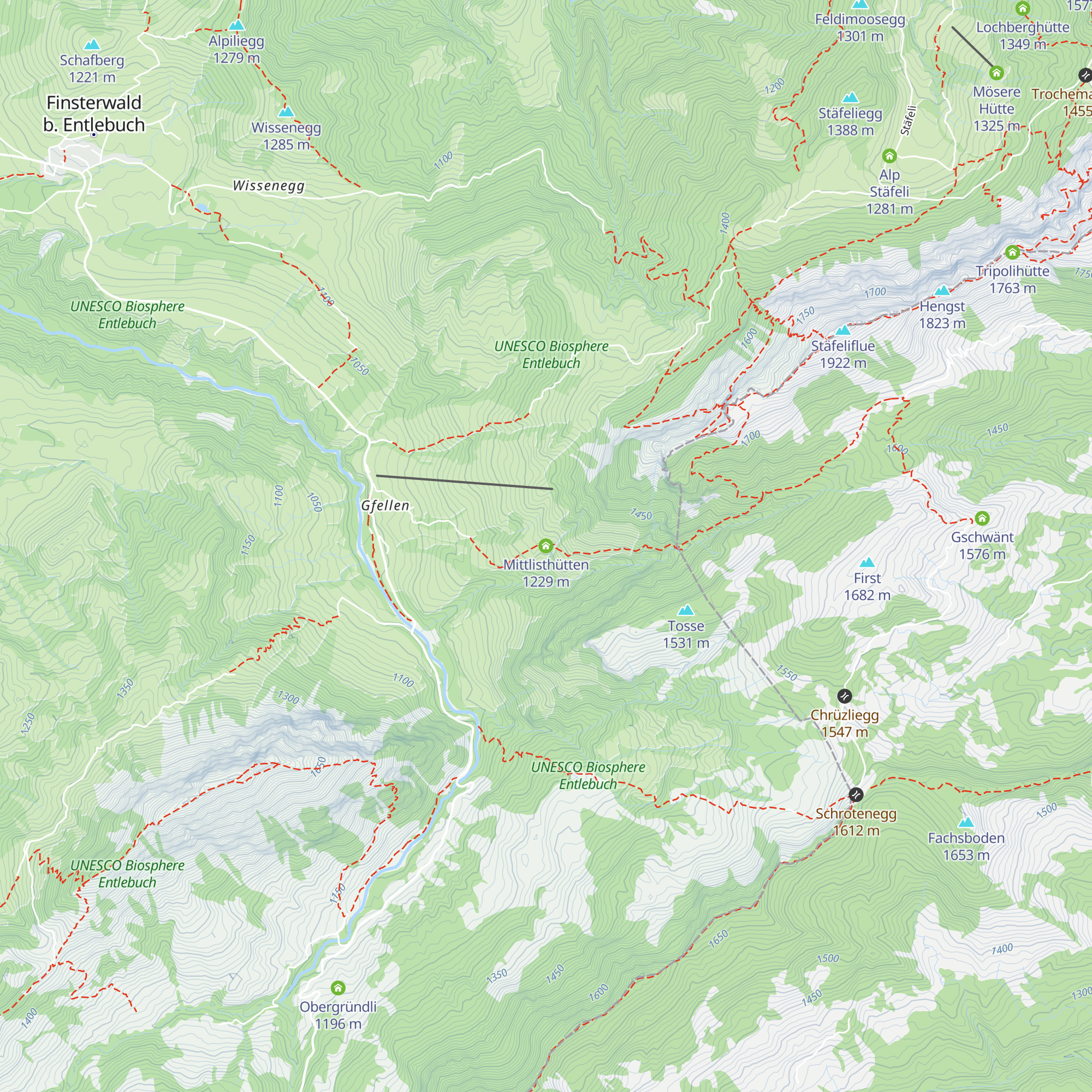 Mittlisthütten map