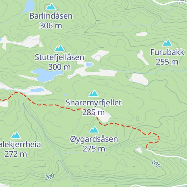 Map of Snaremyrfjellet