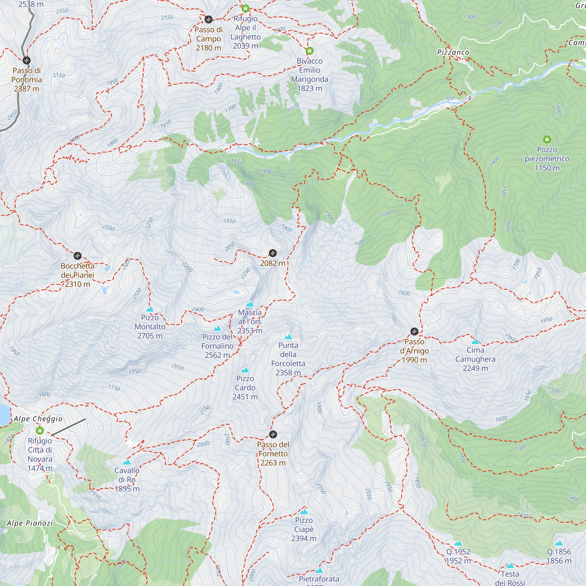 Bivacco Ambrogio Fogar map