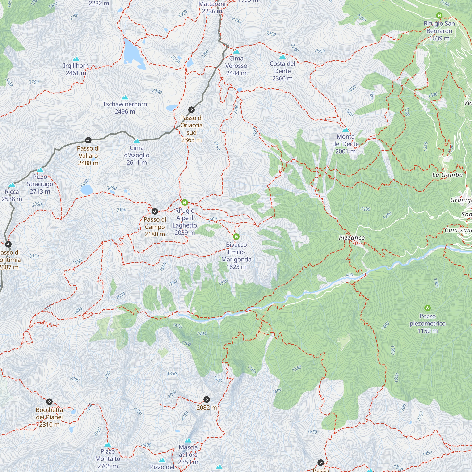 Bivacco Dino del Custode map