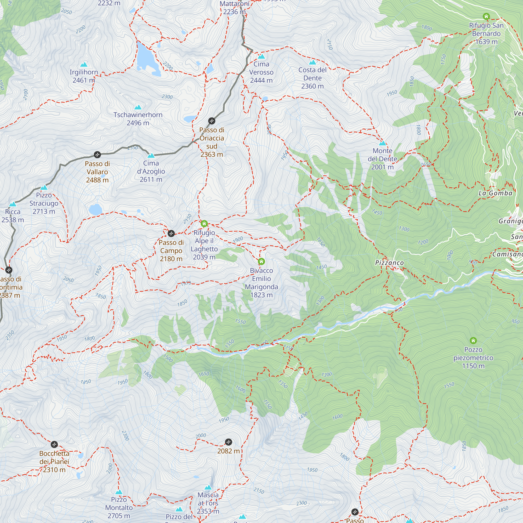 Bivacco Emilio Marigonda map