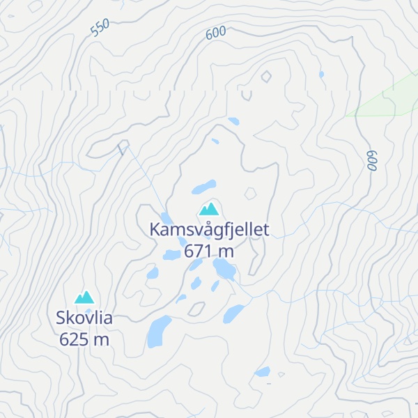 Map of Kamsvågfjellet