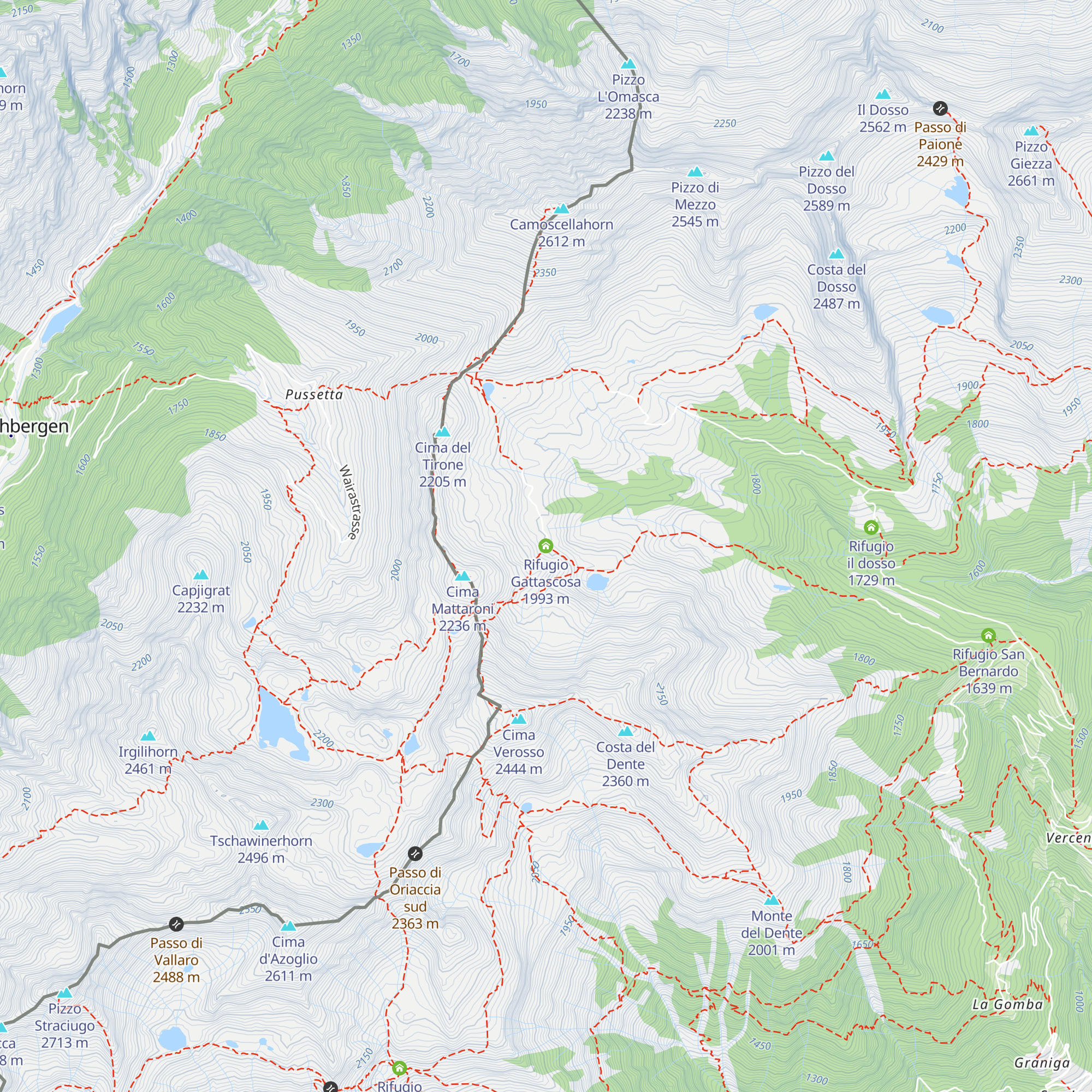 Rifugio Gattascosa map