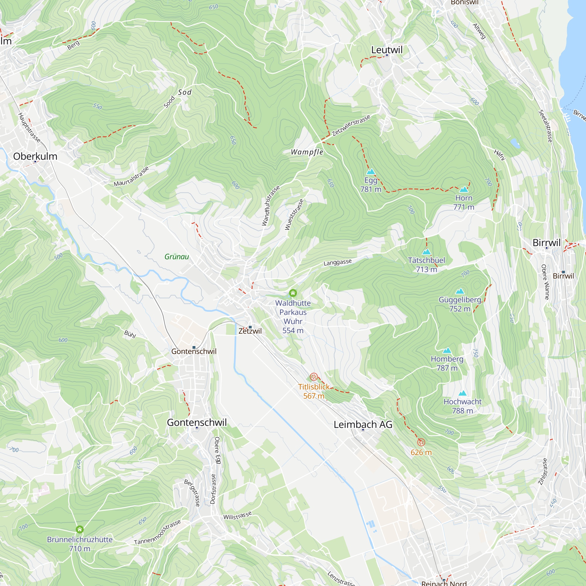 Waldhütte Parkaus Wuhr map