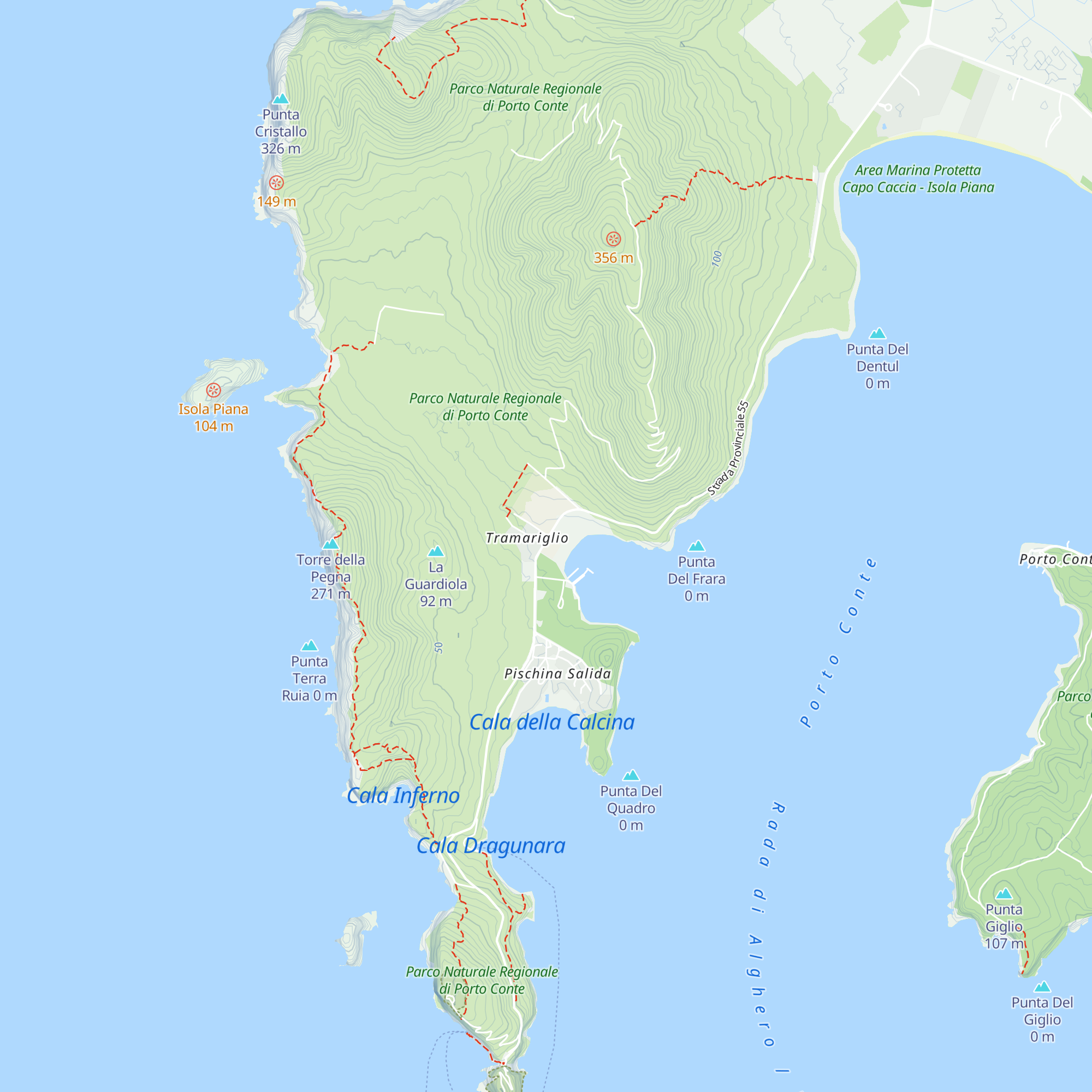 Regional Natural Park of Porto Conte map