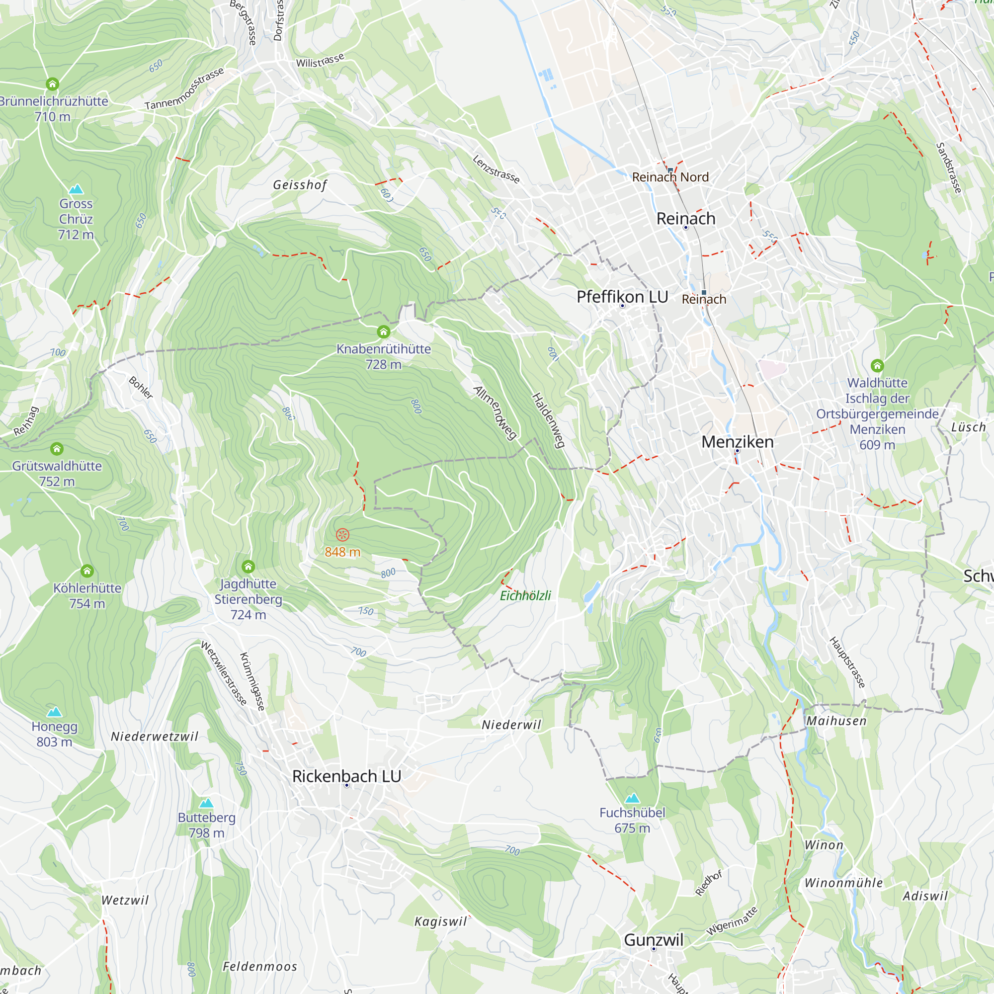 Waldhütte Stierenberg der Ortsbürgergemeinde Menziken map