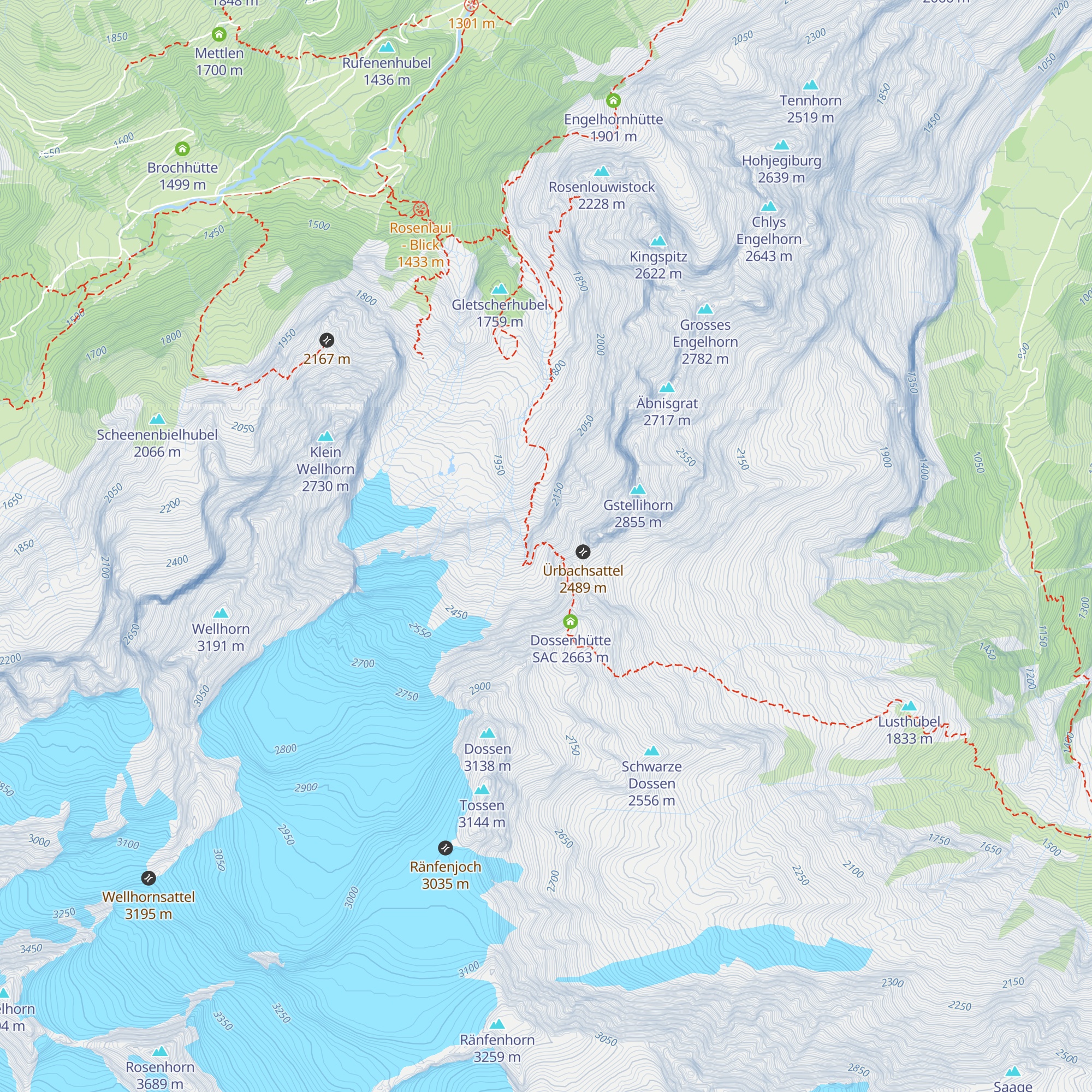 Rosenlauibiwak SAC map
