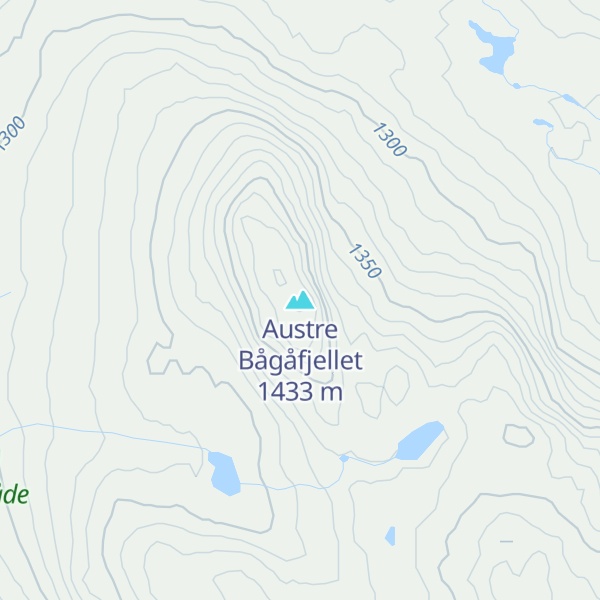 Map of Austre Bågåfjellet