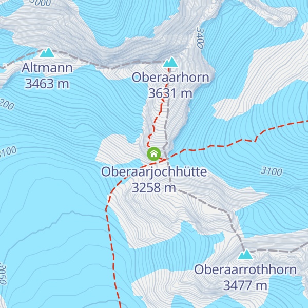 Map of Oberaarjochhütte