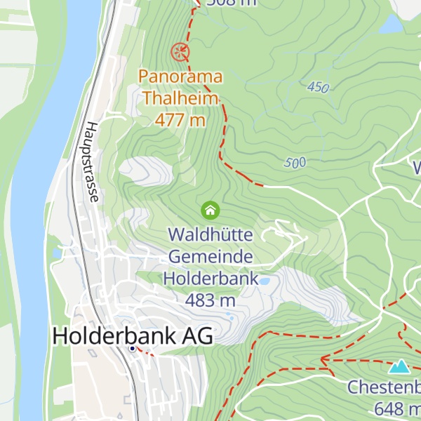 Map of Waldhütte Gemeinde Holderbank